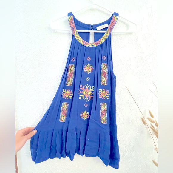 Aztec Tunic Top in Blue - Picture 2 of 6